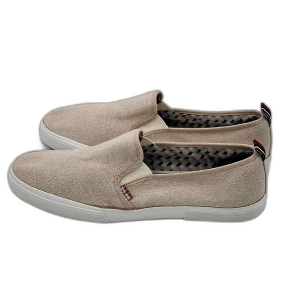 Ben Sherman Bristol Slip-On Sneakers Men's 12 Beige Canvas Casual Shoes - Picture 6 of 10
